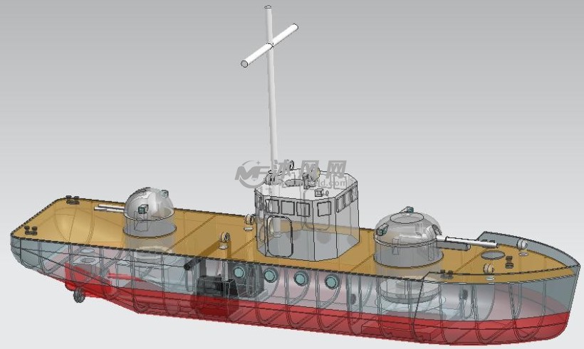 50吨内河炮艇模型