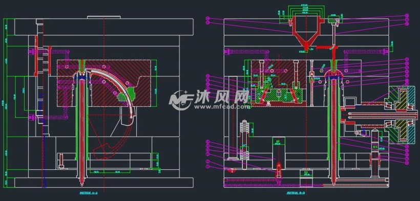 莲蓬头圆弧抽芯模具