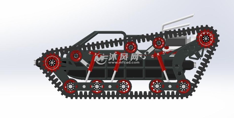 履带式汽车模型三维 - 行走系统图纸 - 沐风网
