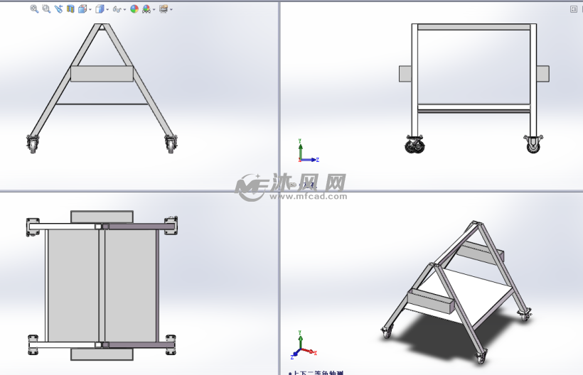 三角搬运支架模型三视图