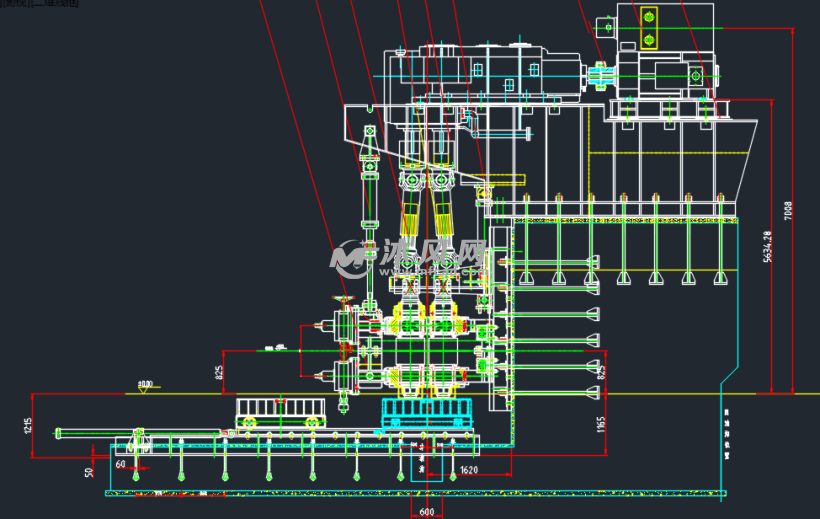 550立轧机列总图 机械加工图纸 沐风网