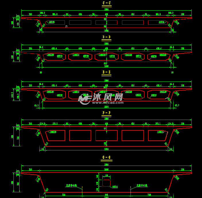 40 60 39 30桥悬臂浇注段箱梁图 公路桥梁图图纸 沐风网