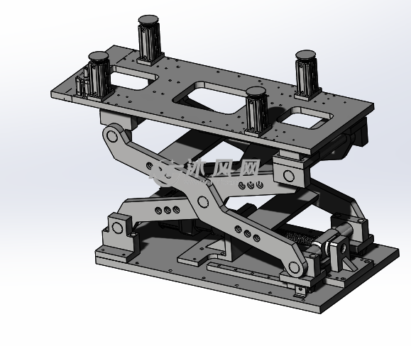 剪刀升降平台模型 - 机床附件图纸 - 沐风网
