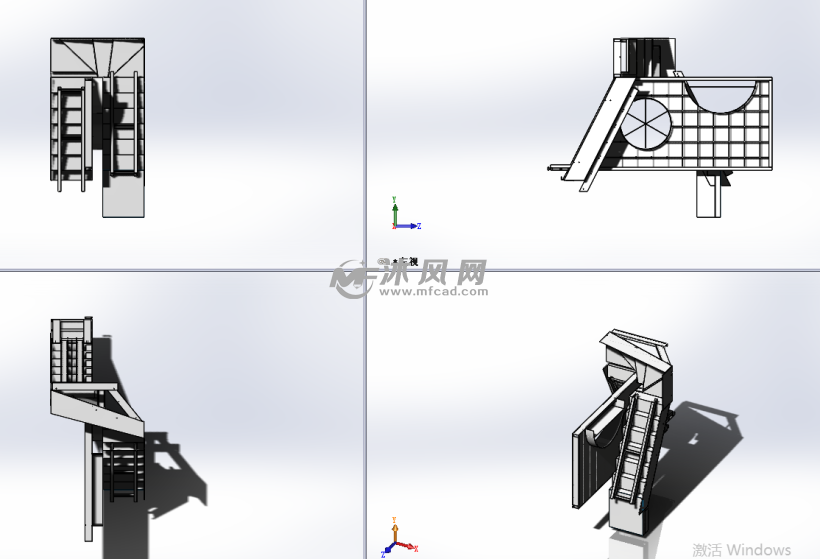 钢结构楼梯模型三视图