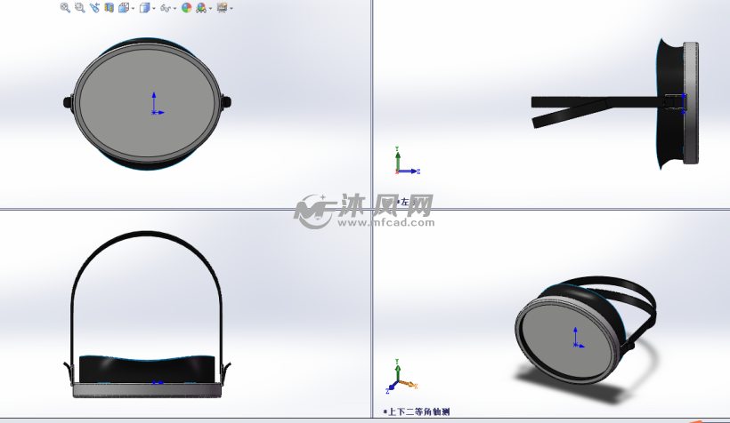 护目镜模型三视图