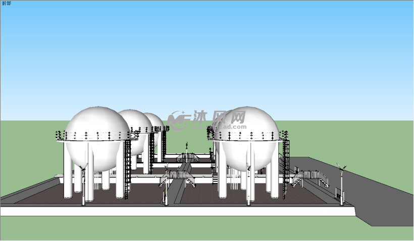 油库三维模型左视图