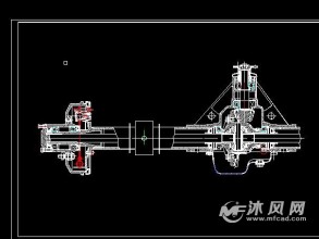 重卡后桥总成装置图-传动系统图纸-沐风网