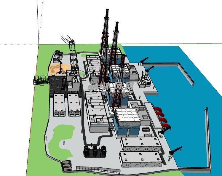 京纳核电站 - 建筑模型图纸 - 沐风网