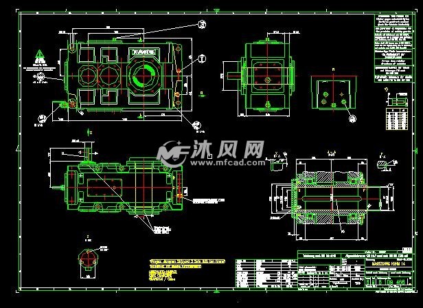 9款齿轮箱结构英文图纸