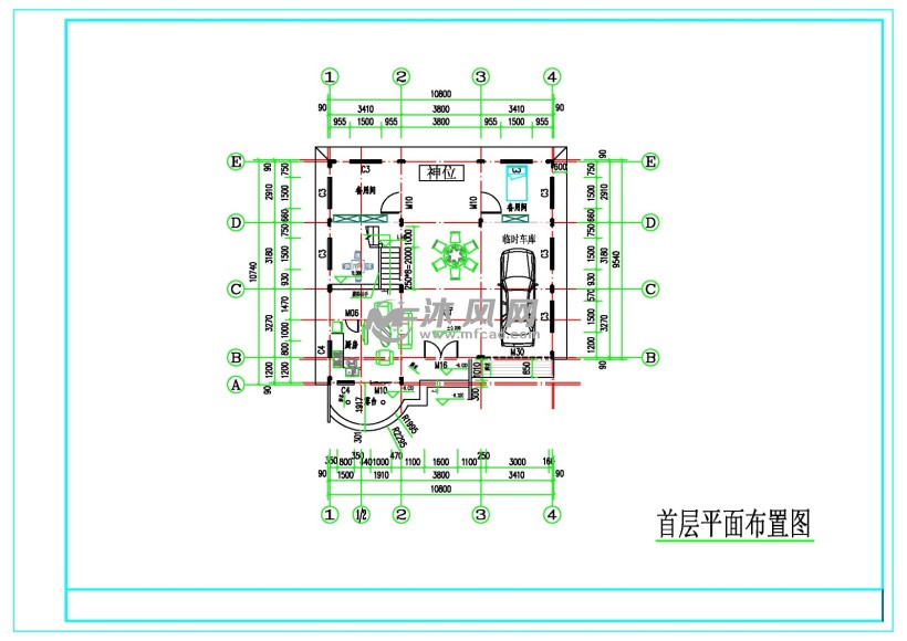 小别墅设计首层平面图