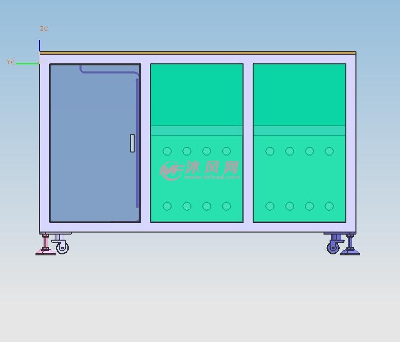 可移动式钣金工作台 - 工位器具图纸 - 沐风网