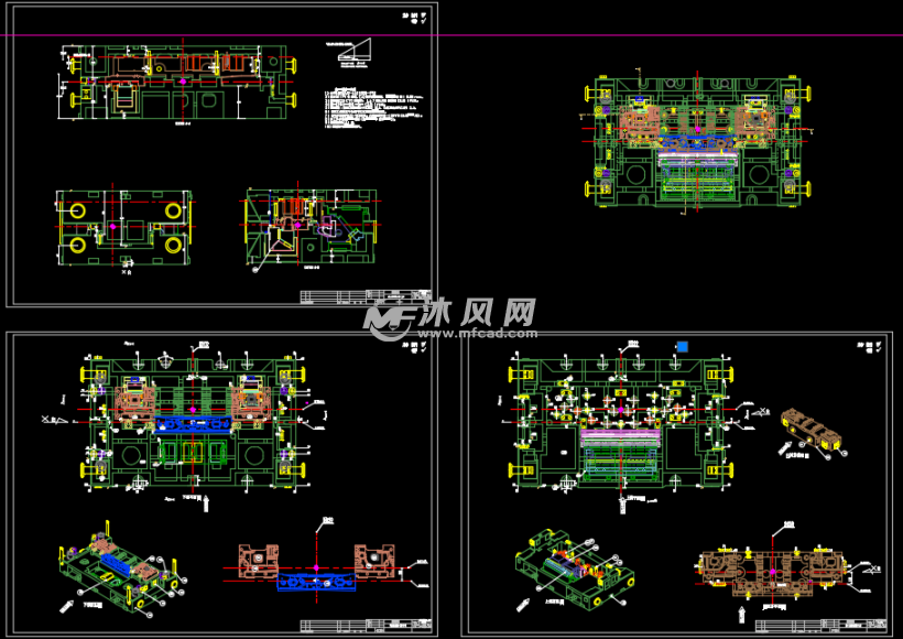 大众汽车后围内板钣金冲压模具图纸