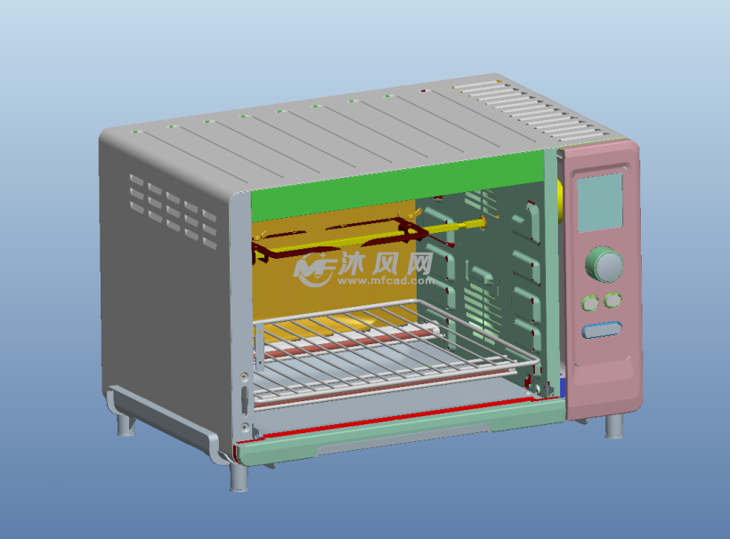微波炉模型图三维 - 家用电器图纸 - 沐风网