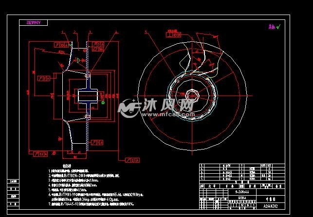 叶轮风机结构零件图 - 排风设备图纸 - 沐风网