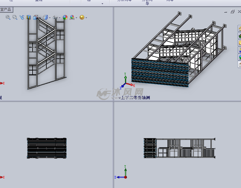 钢楼梯架设计模型三视图
