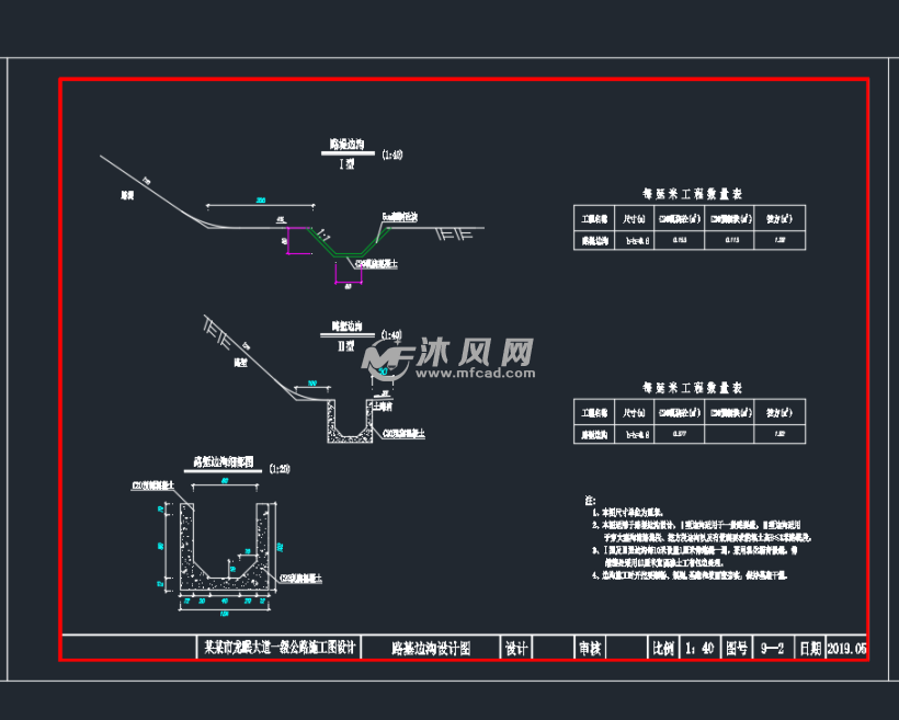 路基边沟设计图