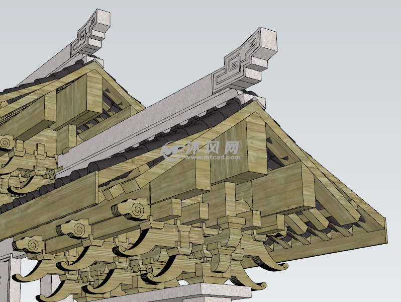 古建牌坊su模型 - 中外古建筑模型图纸 - 沐风网