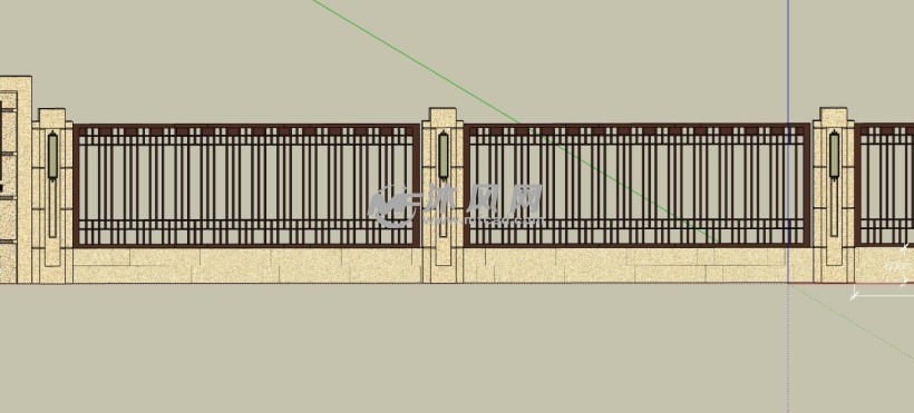 小区围墙三维图