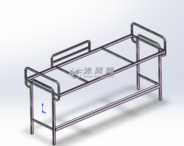 焊接件单人床 - 家具家装图纸 - 沐风网