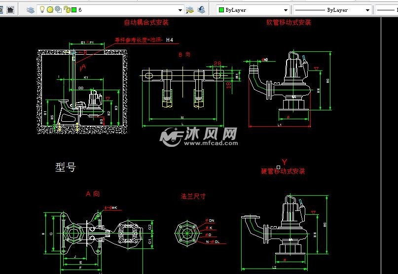 多种水泵样式结构及安装配图 - 泵图纸 - 沐风网