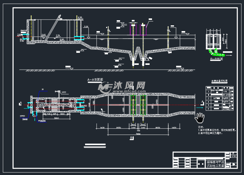 污水处理厂设计图cad图纸