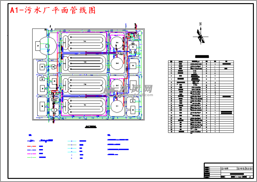 a1-污水厂平面管线图