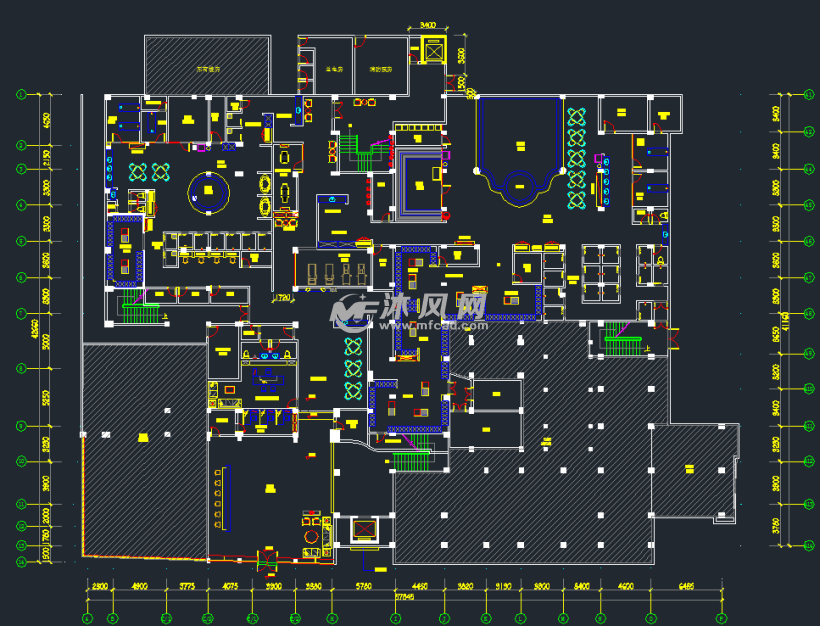 某酒店cad平面图 - 商业综合建筑图纸 - 沐风网