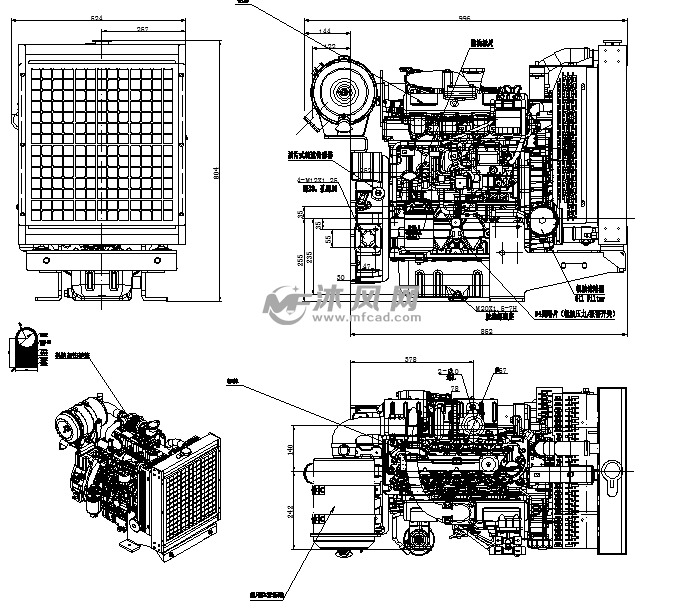 玉柴润威4d24tg系列柴油发电机外形图