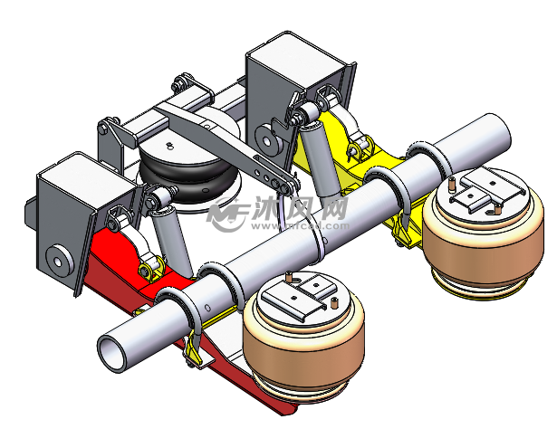 美式挂车中间提升空气悬挂总成