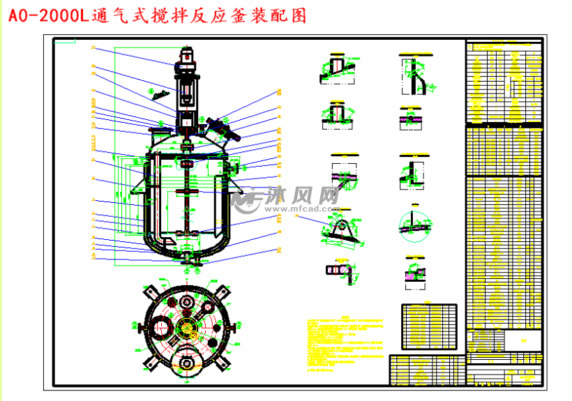 2000l通气式搅拌反应釜的设计