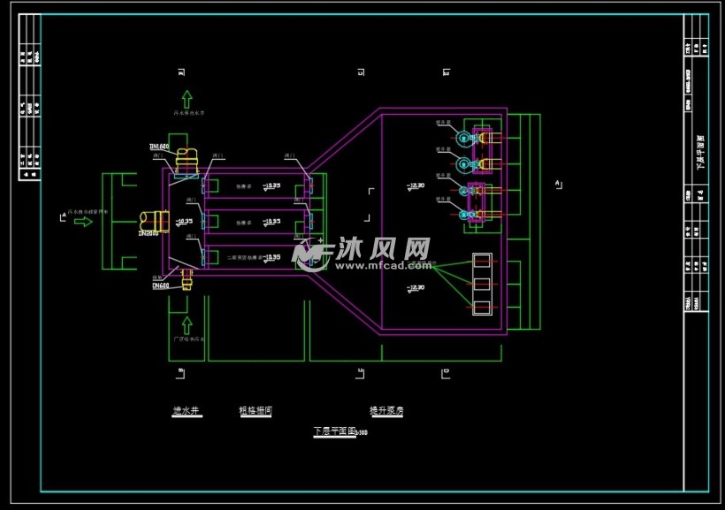 污水厂粗格栅及进水泵房 下层平面图
