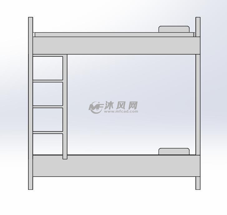 双层床三维视图