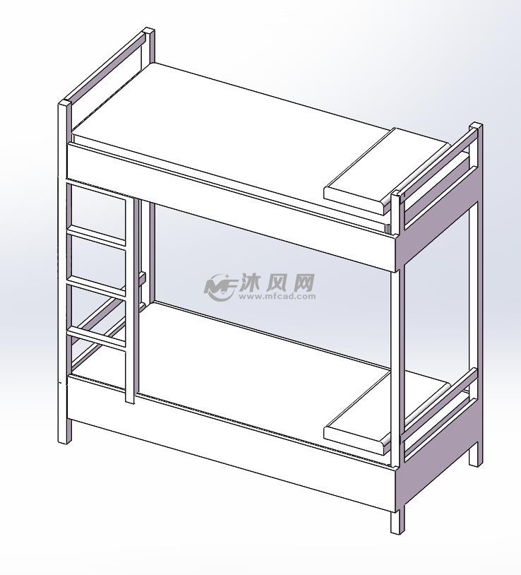 双层床三维视图