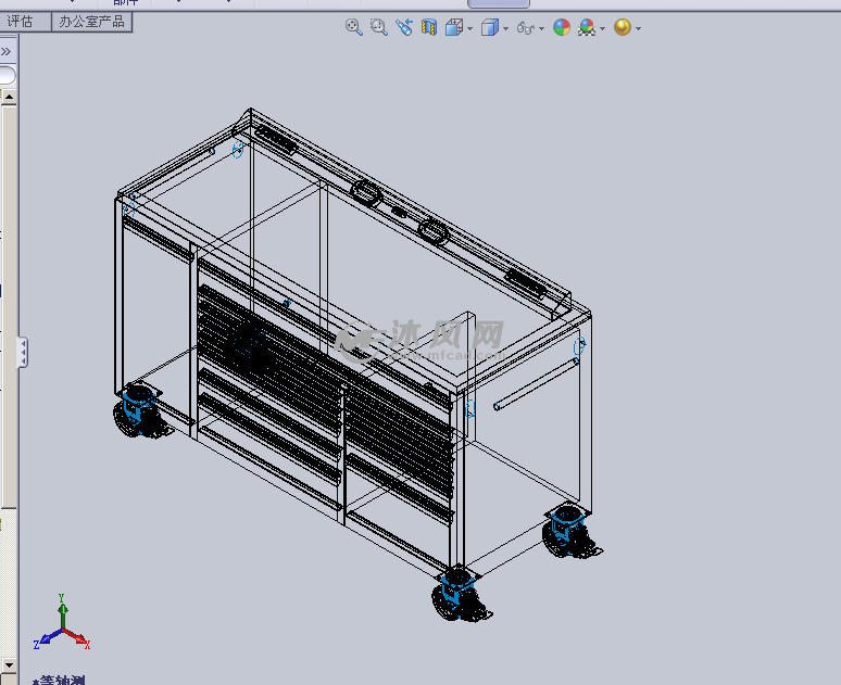 移动式工具柜模型设计 工位器具图纸 沐风网