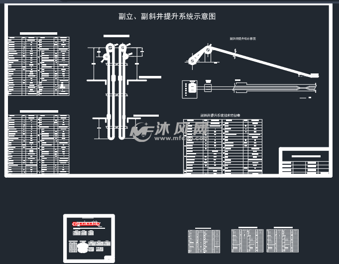 某煤矿副立副斜井提升系统总图