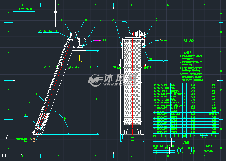 粗格栅除污机cad