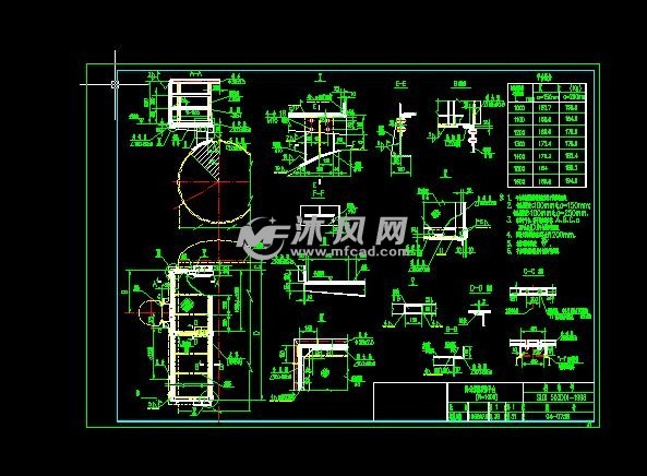 卧式塔顶平台设计图 - 机床附件图纸 - 沐风网