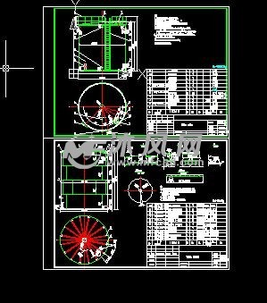 圆形水箱设计图 - 家用电器图纸 - 沐风网