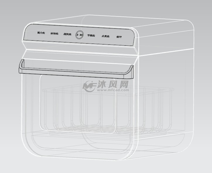 台式洗碗机模型设计 家用电器图纸 沐风网