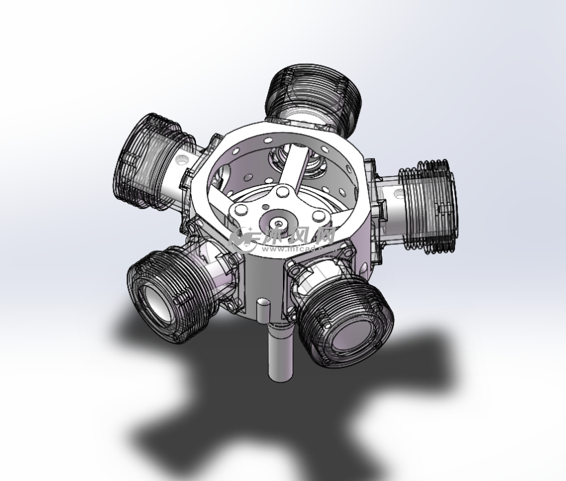 solidworks的星型发动机模型