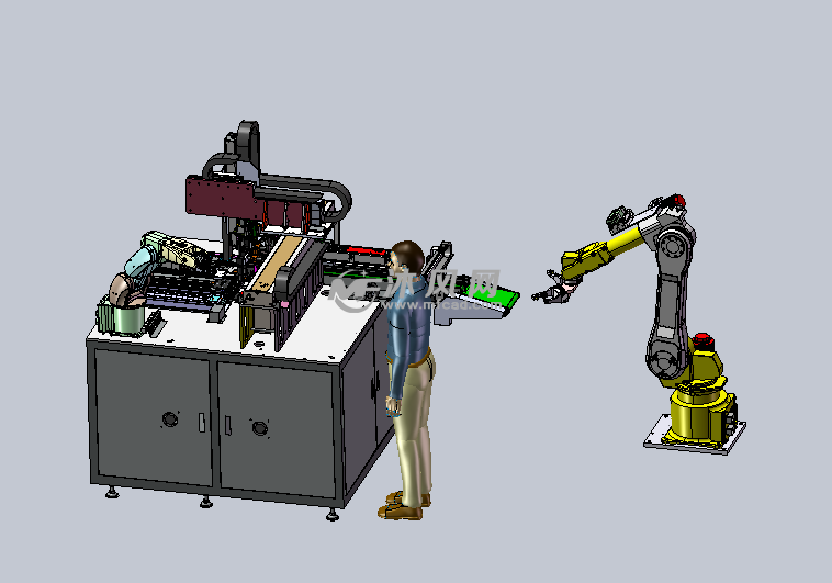 机器人自动上下料组装机 机械设备图纸 沐风网