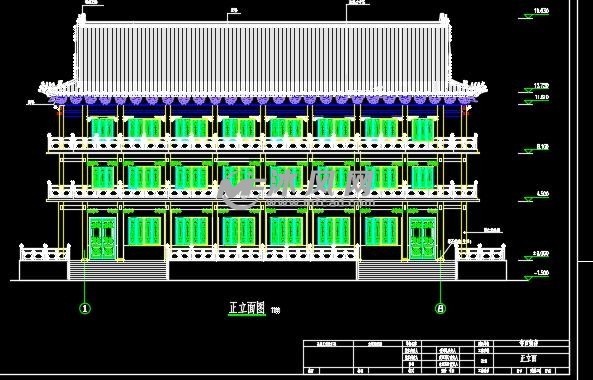 某寺院西寮房建筑设计图