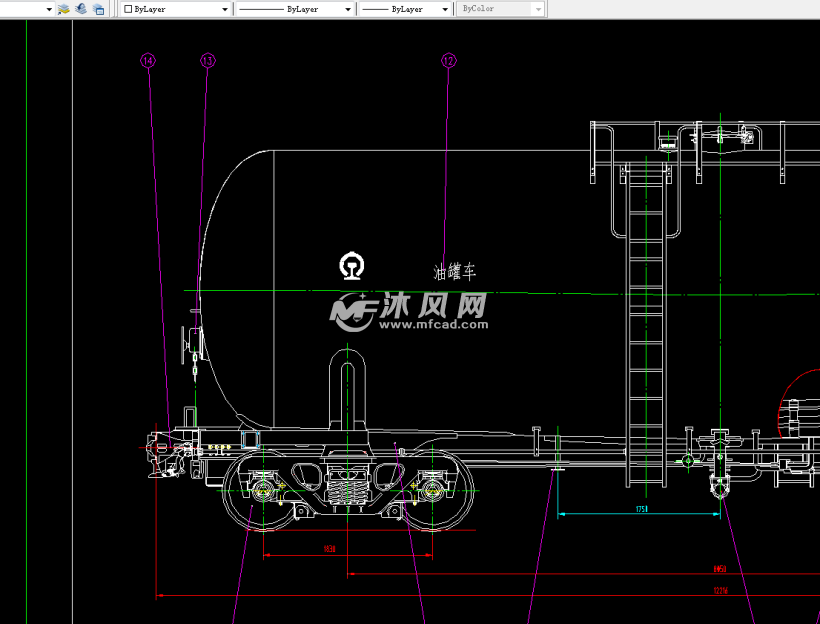 80吨级油罐车cad图纸