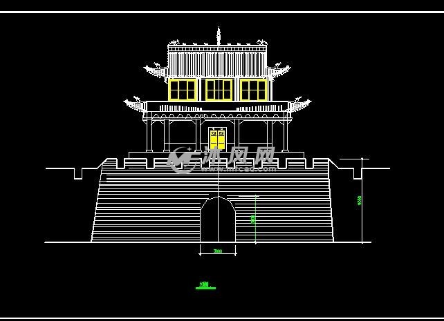 仿古城防楼结构施工详图