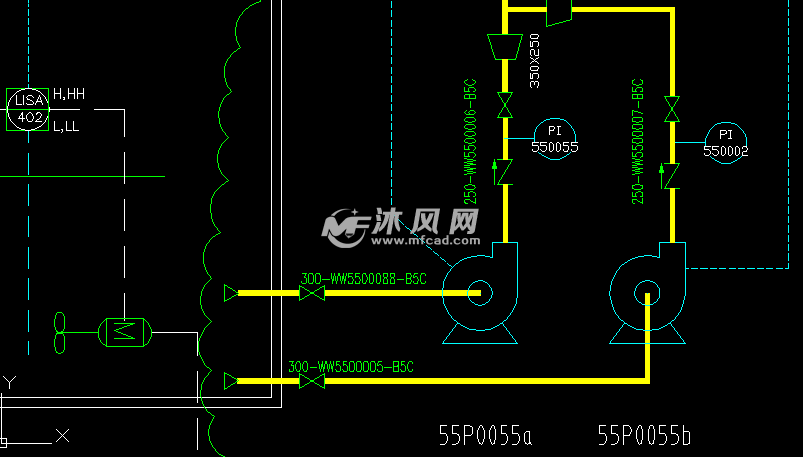 循环水装置预膜排水回收管道仪表流程图 - 环保图纸 - 沐风网