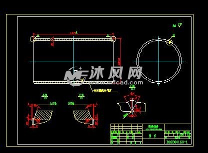 800-16cm包胶改向滚筒结构零件图 - 输送和提升设备图纸 - 沐风网