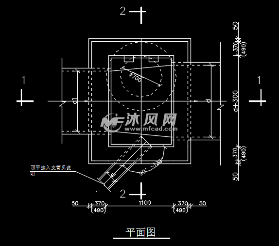 矩形直线砖砌雨水检查井设计图