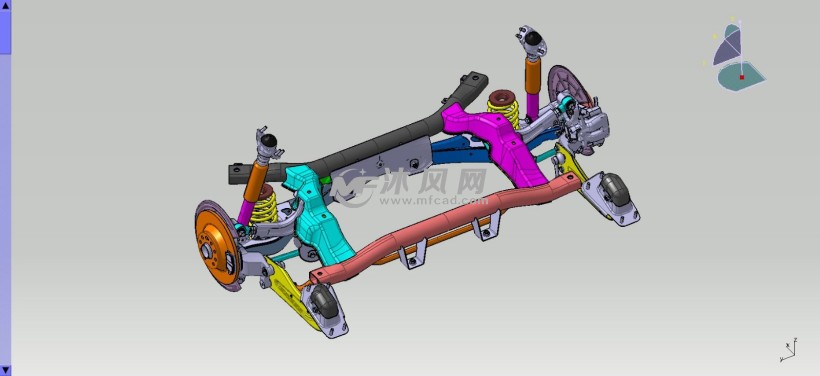 多连杆式独立后悬架三维设计模型