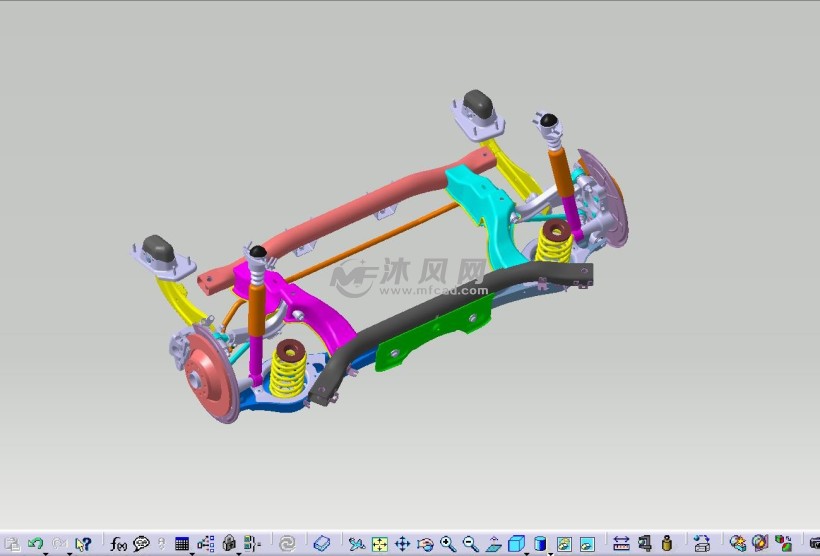 多连杆式独立后悬架三维设计模型