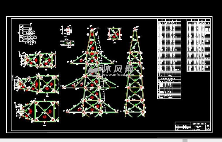 送电线路铁塔 头部结构图